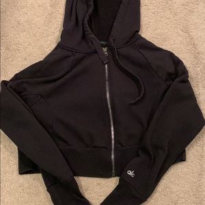 ALO Yoga Crop zip up hoodie size xs/s